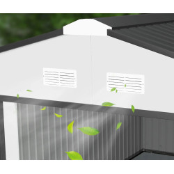 Casuta gradina Outsunny 845-031V01SR 340x386x200 (White/Dark Grey) Thumb