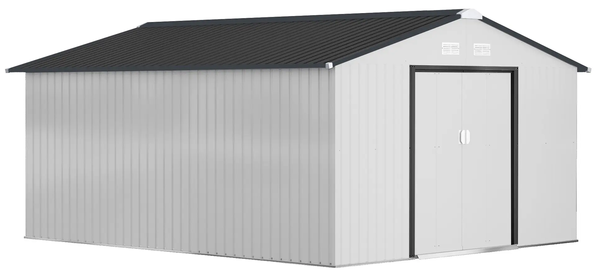 Casuta gradina Outsunny 845-031V01SR 340x386x200 (White/Dark Grey)