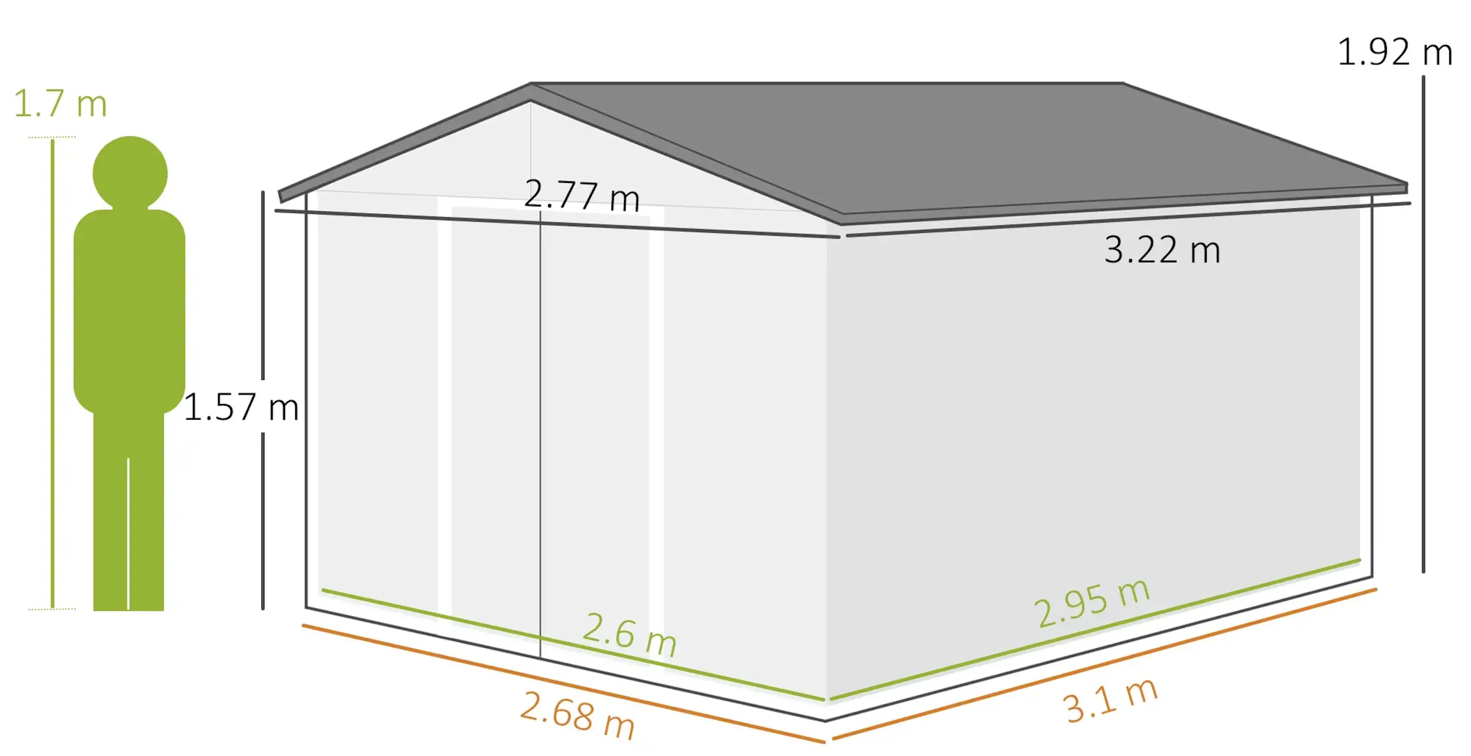 Сарай-хозблок Outsunny 845-031V02BN 277x322x192 (Brown) - 5
