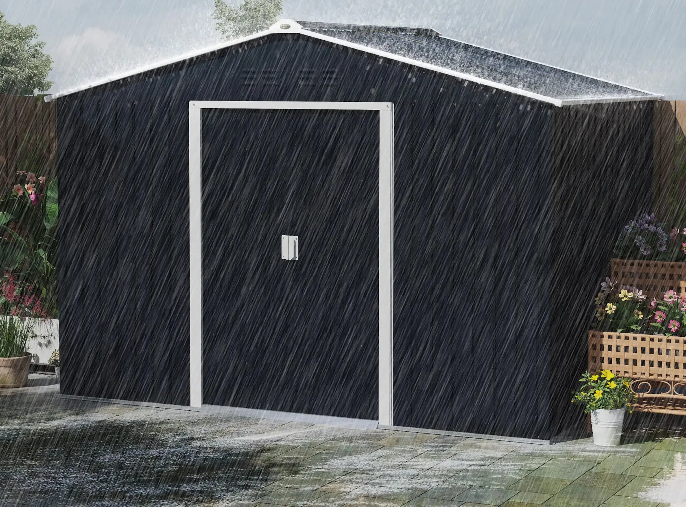 Сарай-хозблок Outsunny 845-031V03CG 277x195x192 (Dark Grey) - 2