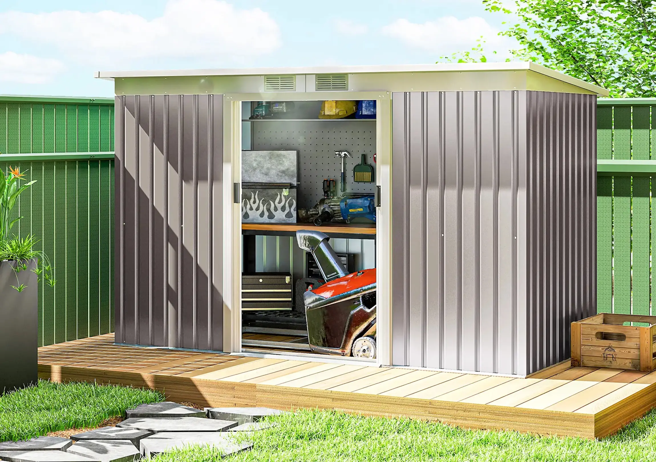 Casuta gradina Outsunny 845-032LG 280x130x172 (Light Grey) - 3