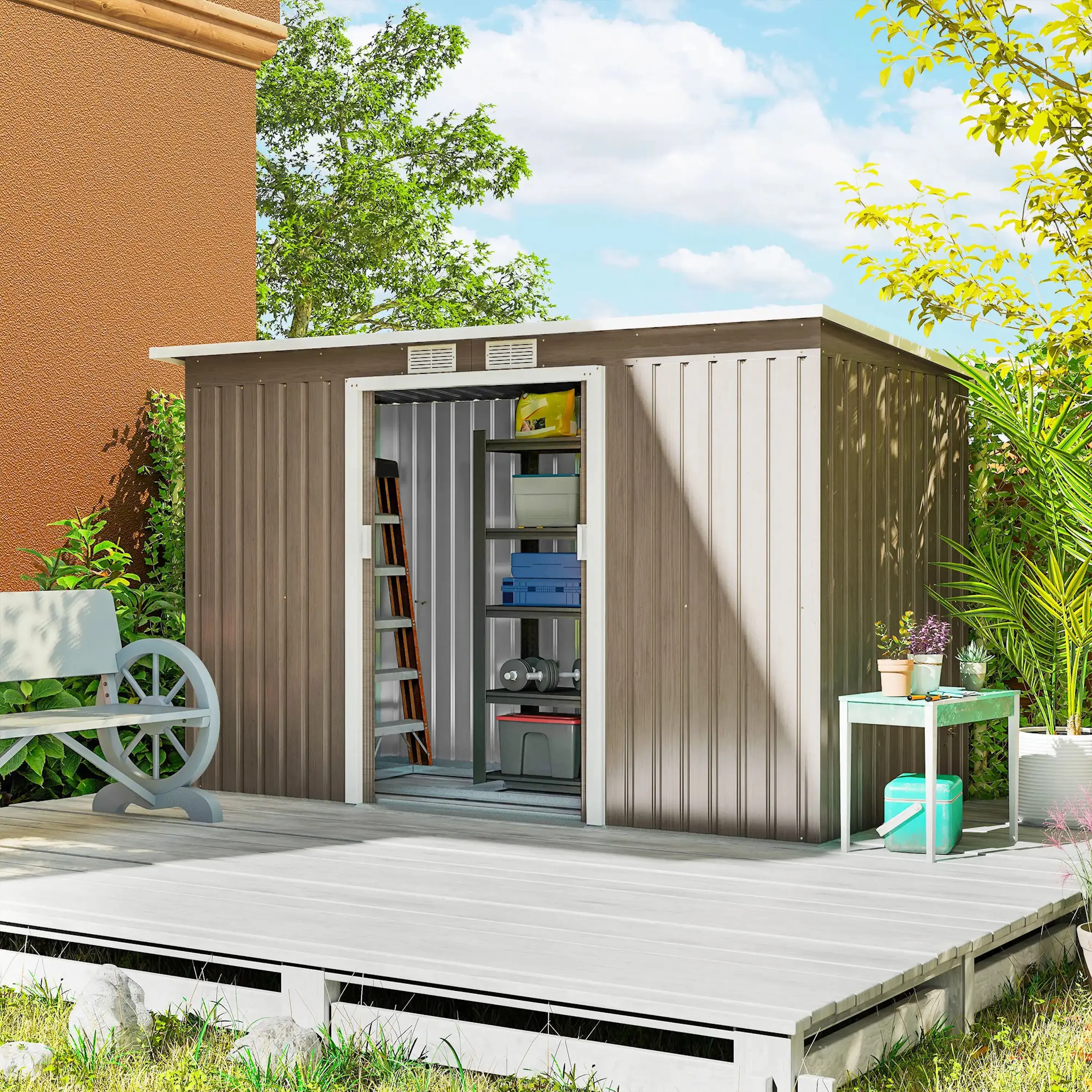 Сарай-хозблок Outsunny 845-032V00LG (Brown) - 3