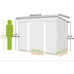 Casuta de gradina Outsunny 845-079V02DG 272x134x182 (Dark Green) Thumb
