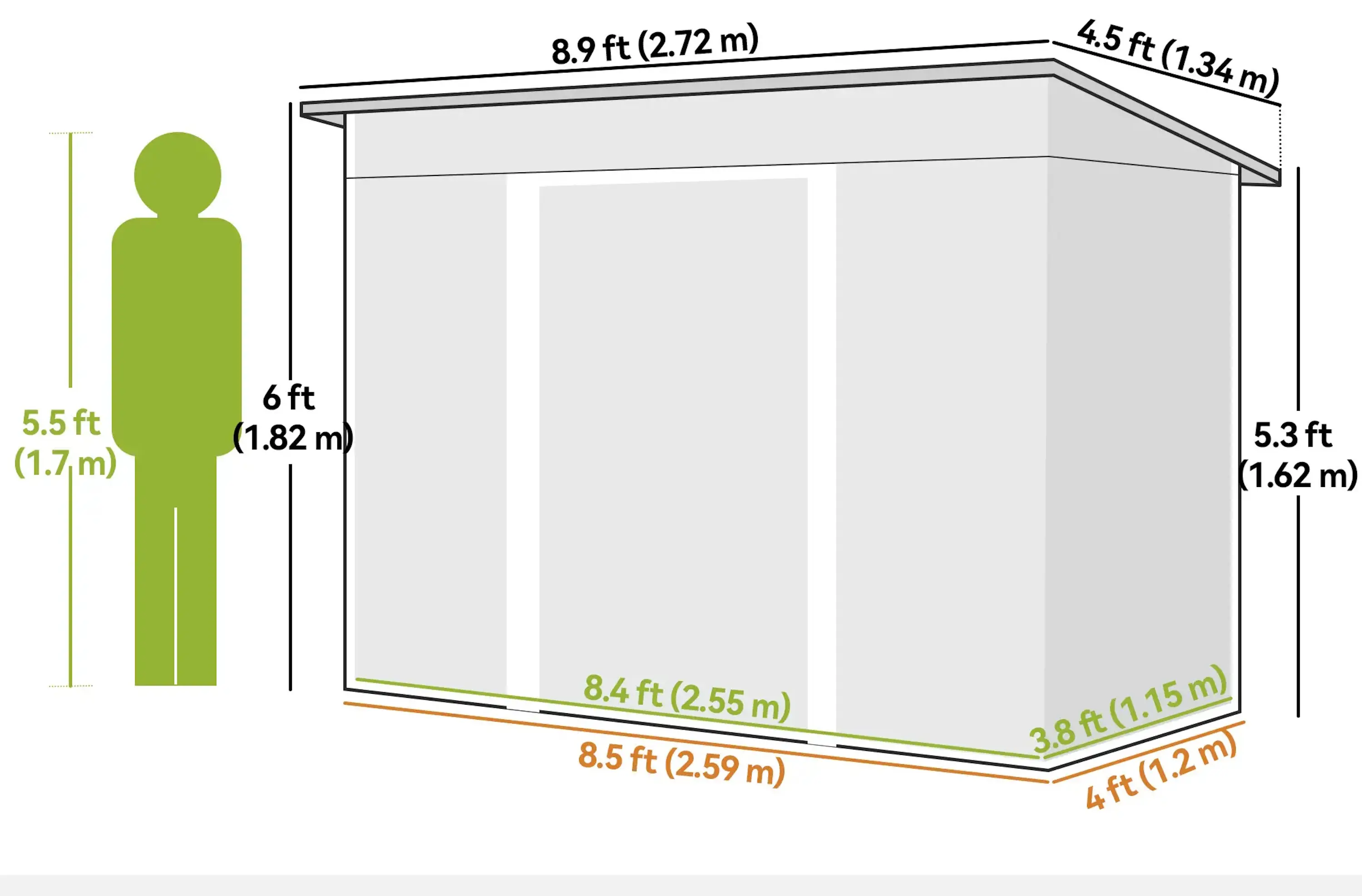 Casuta de gradina Outsunny 845-079V02DG 272x134x182 (Dark Green) - 5