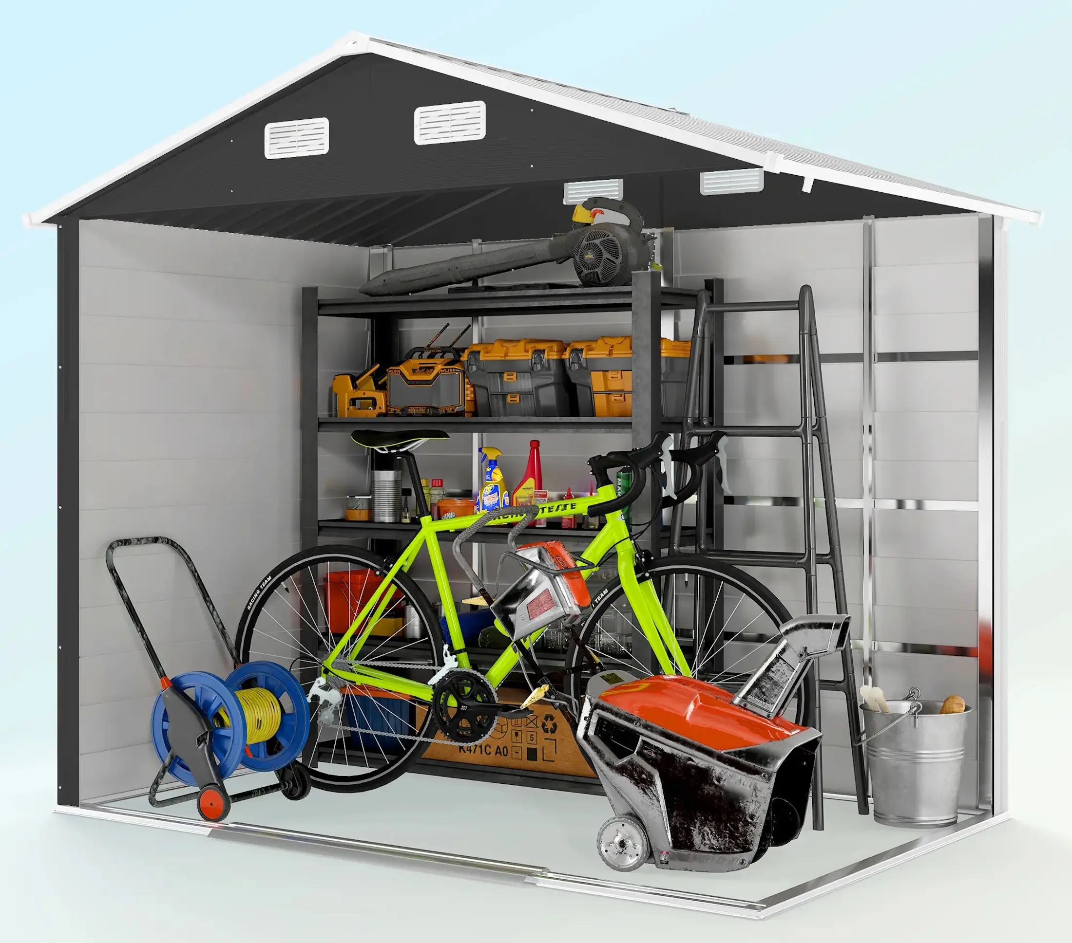 Сарай-хозблок Outsunny 845-179V00CG 196x236x208 (Dark Grey) - 3