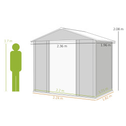 Сарай-хозблок Outsunny 845-179V02BN 236x196x208 (Brown) Thumb