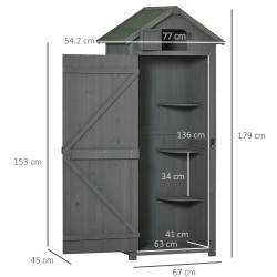Сарай-хозблок Outsunny 845-209V01 77x54.2x179 (Grey) Thumb