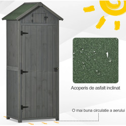 Сарай-хозблок Outsunny 845-209V01 77x54.2x179 (Grey) Thumb
