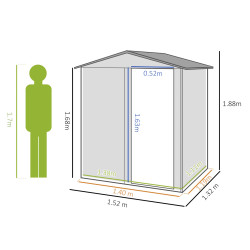Casuta de gradina Outsunny 845-291V01GN 152x132x188 (Green) Thumb