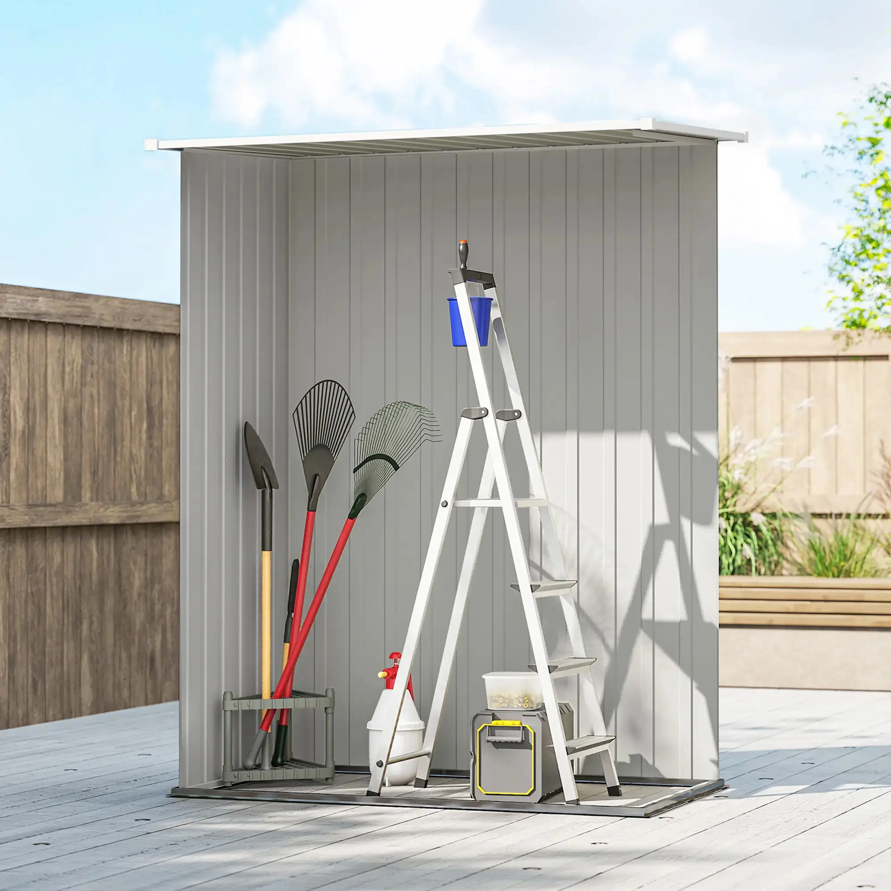 Сарай-хозблок Outsunny 845-328V02CG 142x86x189 (Dark Grey) - 4