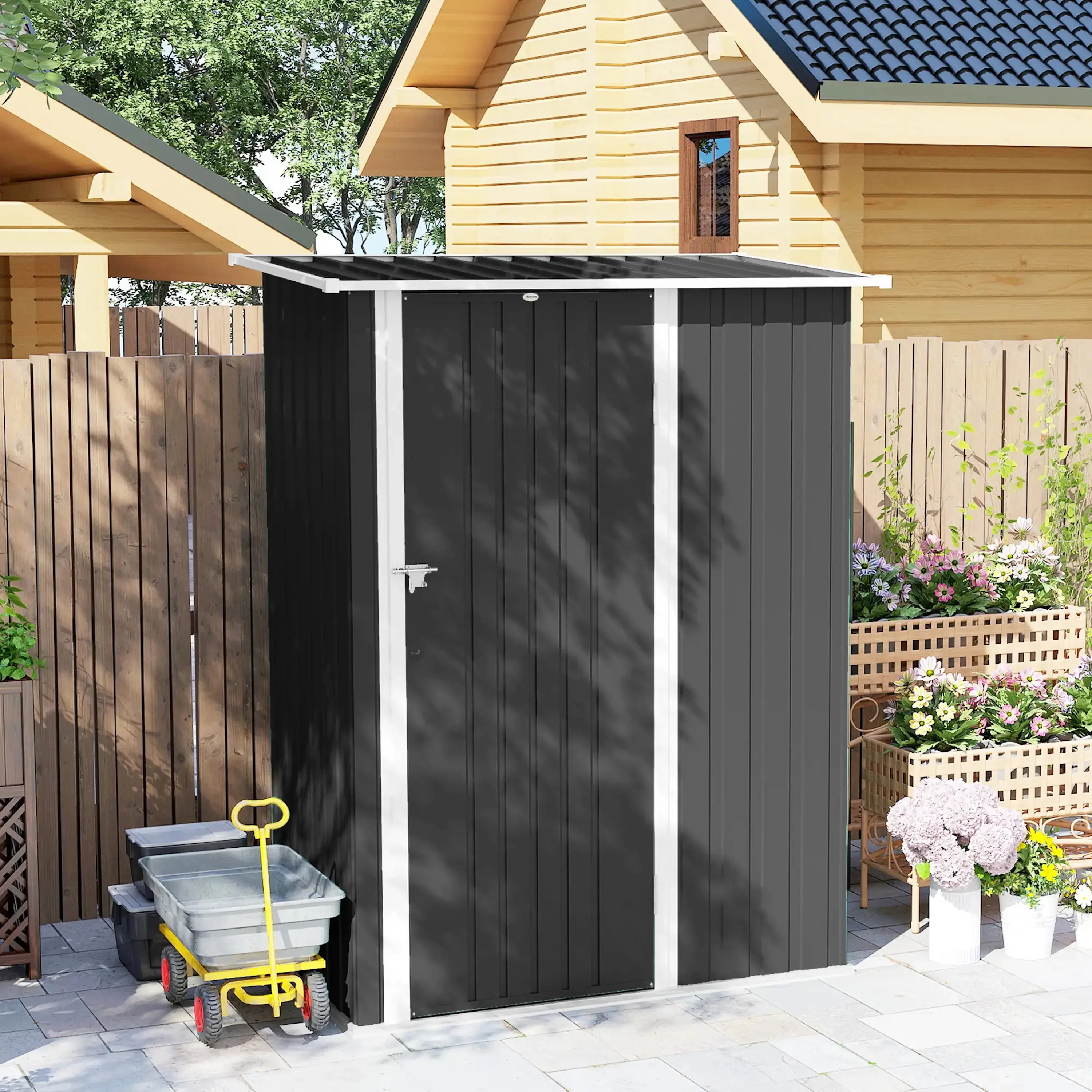 Сарай-хозблок Outsunny 845-328V02CG 142x86x189 (Dark Grey) - 5