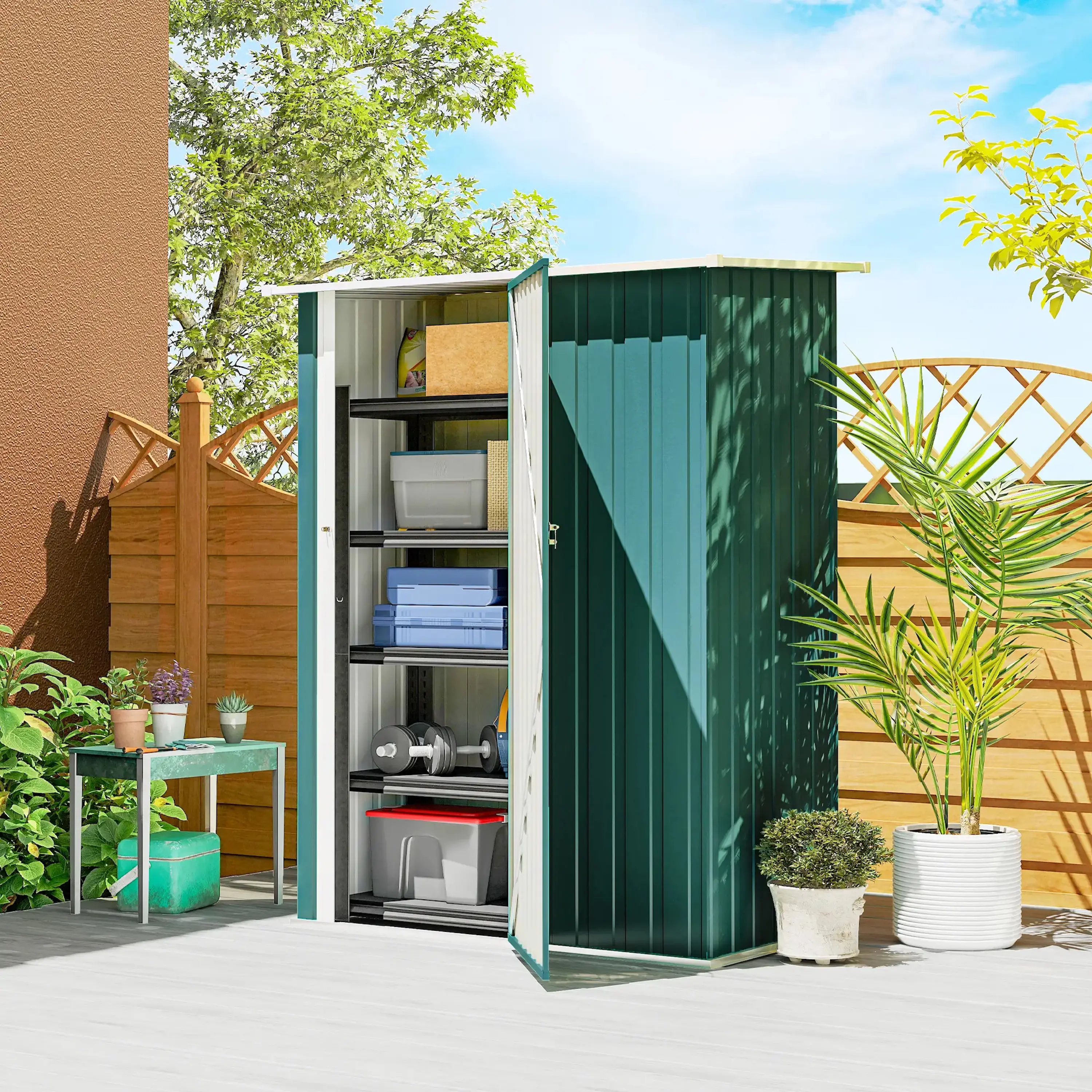 Сарай-хозблок Outsunny 845-328V02GN 142x86x189 (Green) - 3