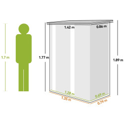 Сарай-хозблок Outsunny 845-328V02LG 142x86x189 (Light Grey) Thumb