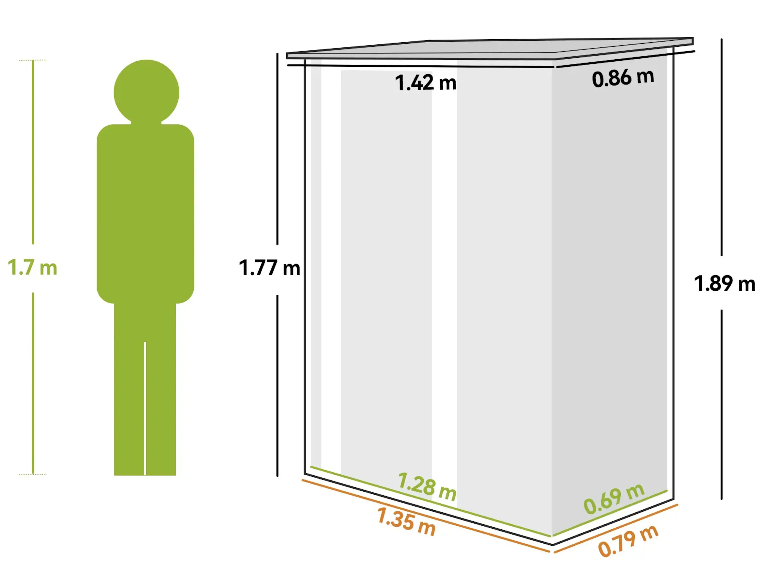 Сарай-хозблок Outsunny 845-328V02LG 142x86x189 (Light Grey) - 6