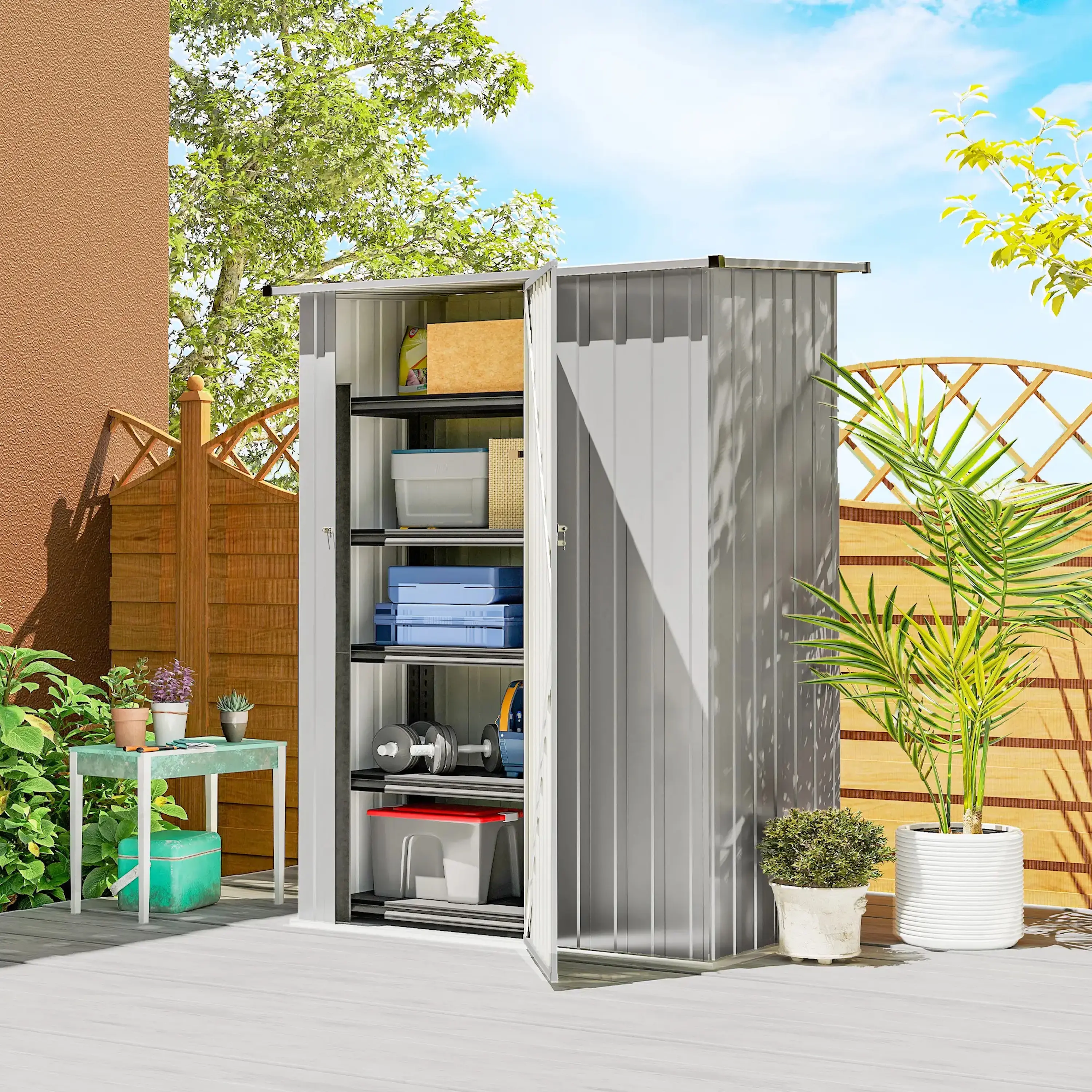 Casuta gradina Outsunny 845-328V02SR 142x86x189 (Silver) - 4