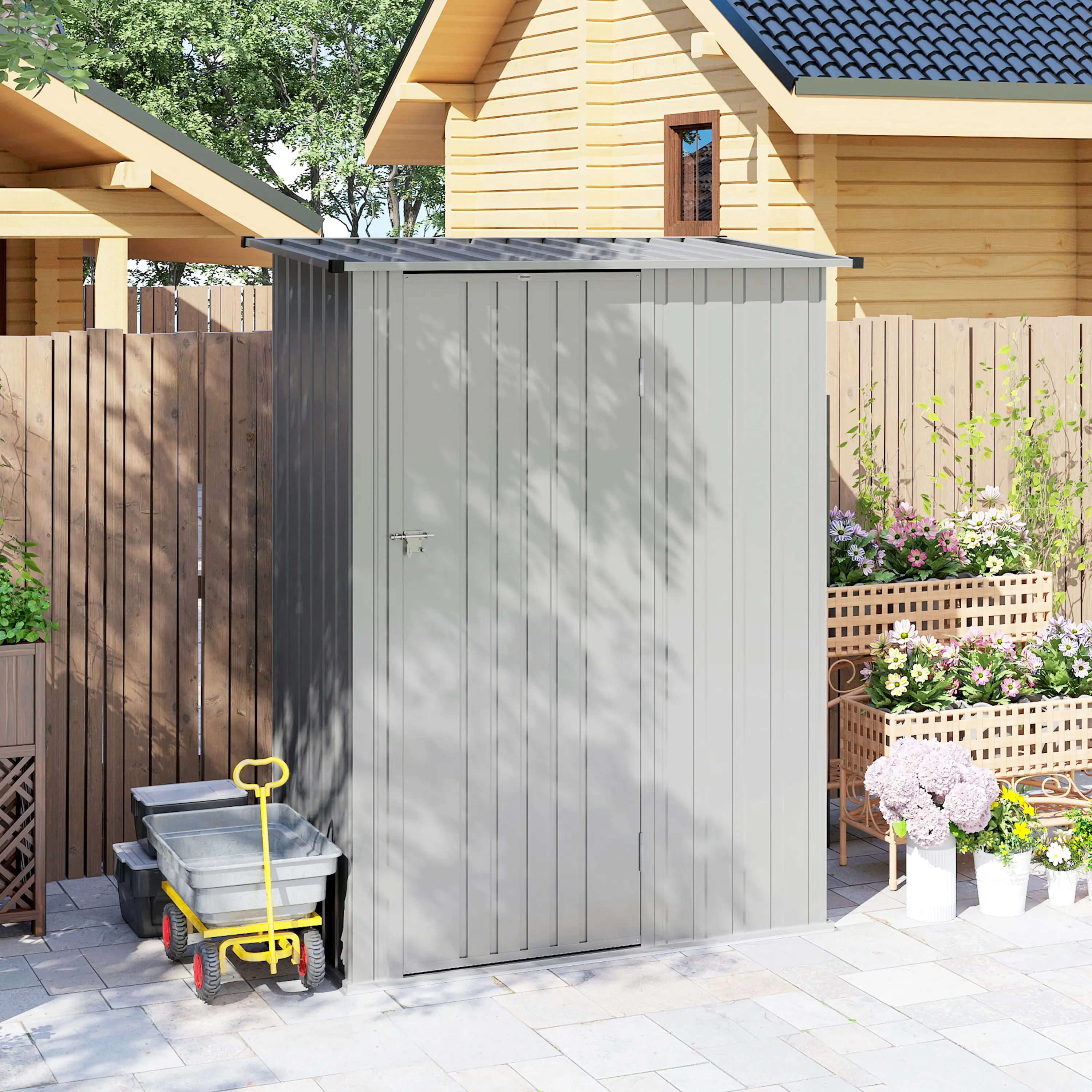 Casuta gradina Outsunny 845-328V02SR 142x86x189 (Silver) - 5