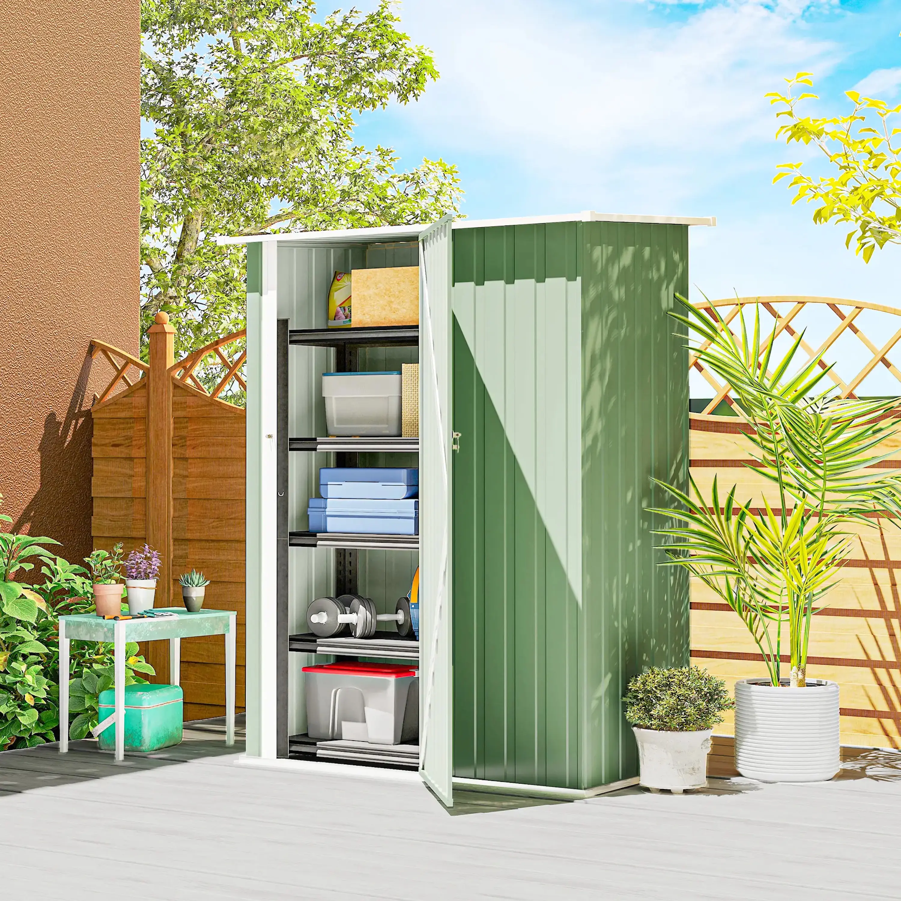 Сарай-хозблок Outsunny 845-328V02YG 142x86x189 (Light Green) - 3