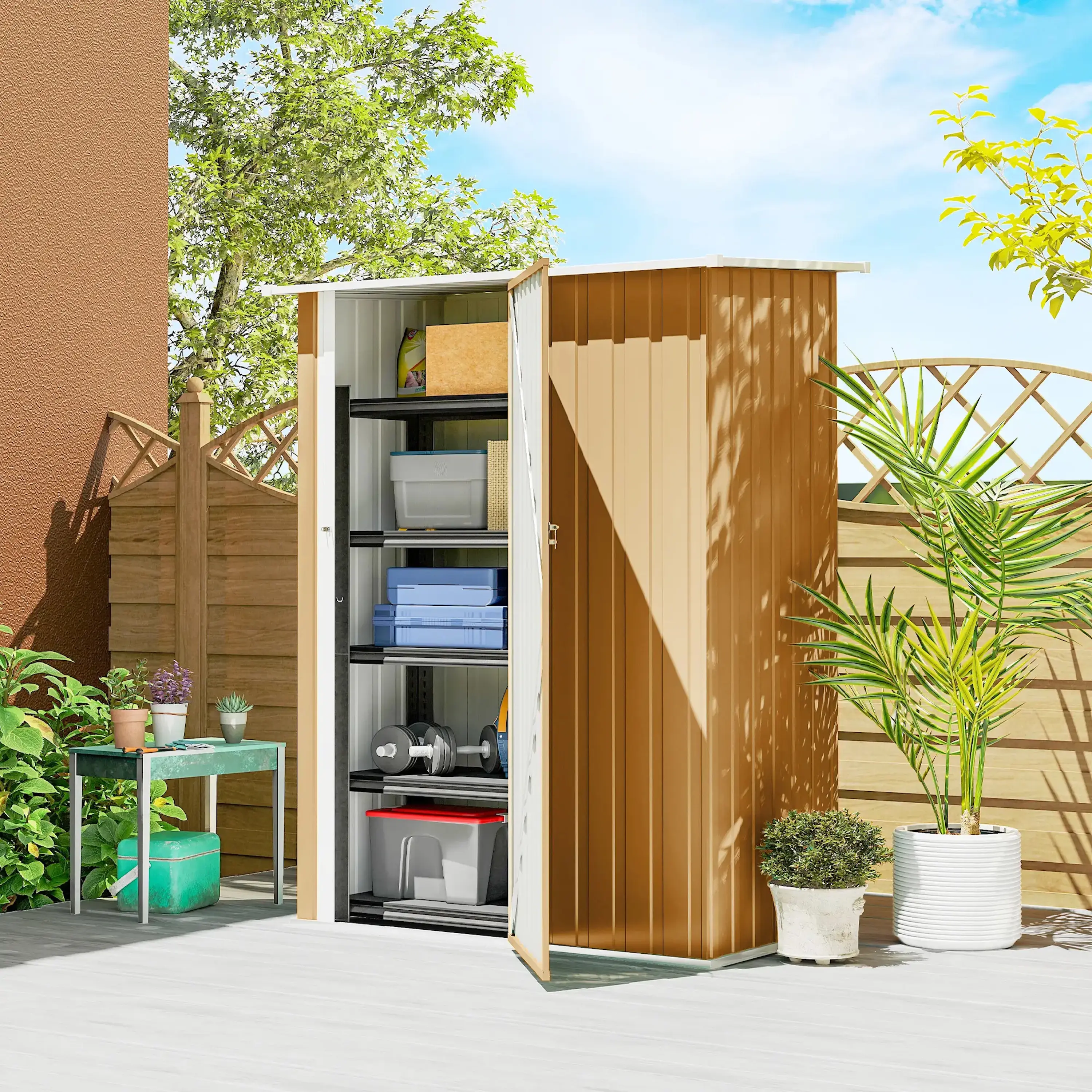 Сарай-хозблок Outsunny 845-328V02YL 142x86x189 (Yellow) - 3