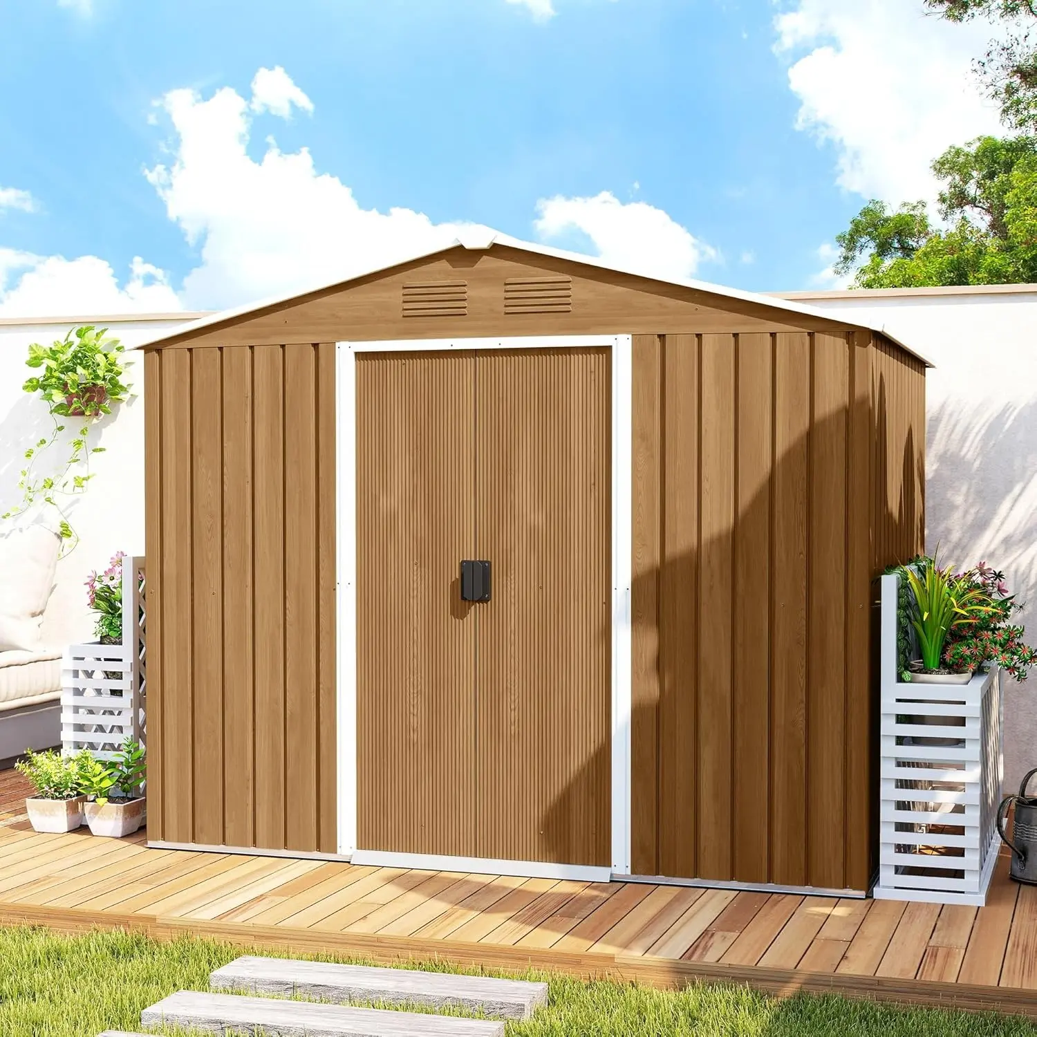 Сарай-хозблок Outsunny 845-429V00DR 236x174x190 (Dark Brown) - 2