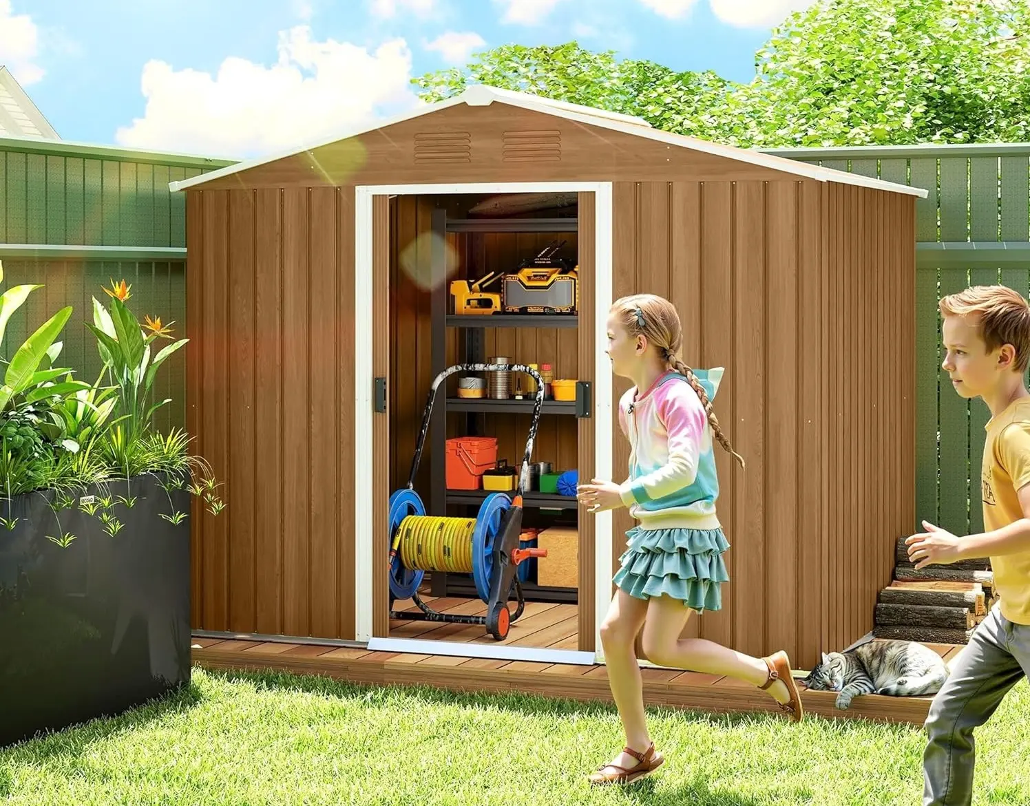 Сарай-хозблок Outsunny 845-429V00DR 236x174x190 (Dark Brown) - 4