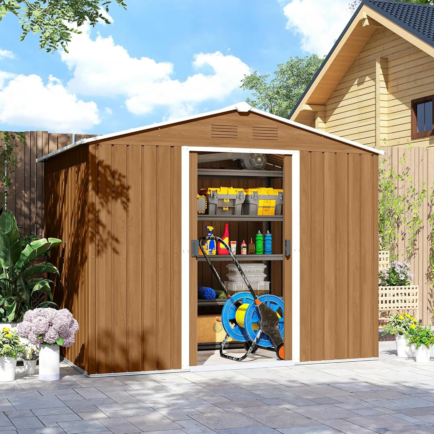 Сарай-хозблок Outsunny 845-429V00DR 236x174x190 (Dark Brown) - 6