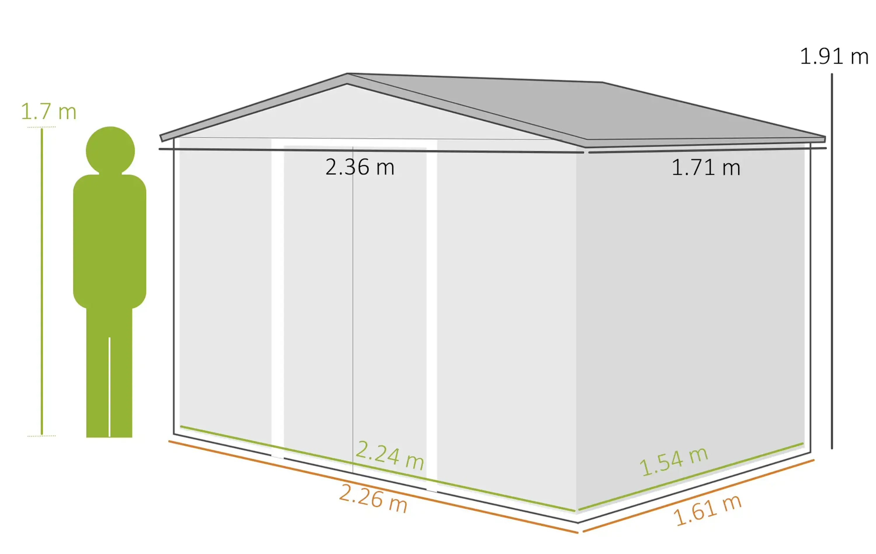Casuta gradina Outsunny 845-429V01GY (Light Grey) - 7