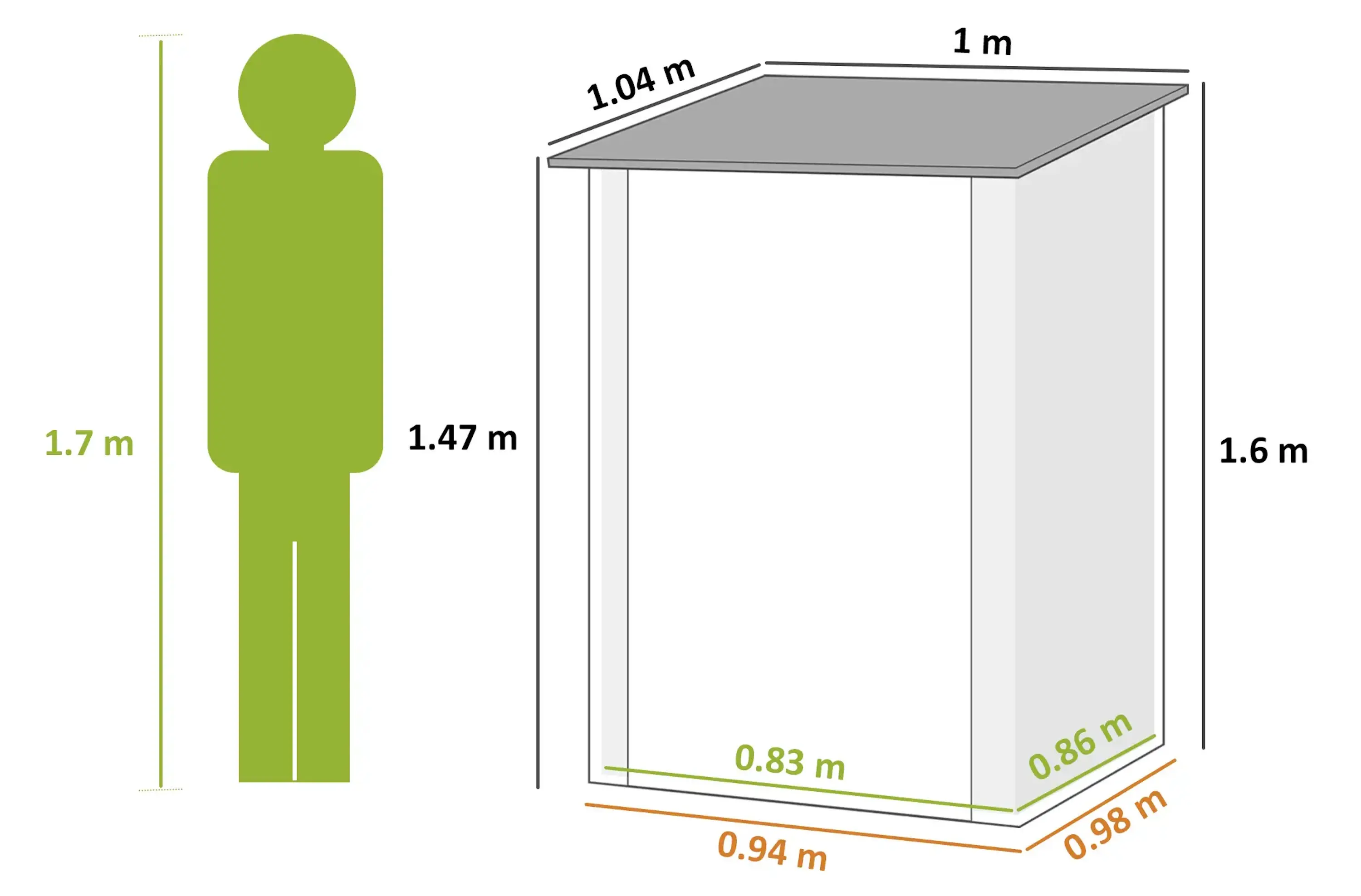 Сарай-хозблок Outsunny 845-530V02BN 100x104x160 (Brown/Dark Grey) - 4