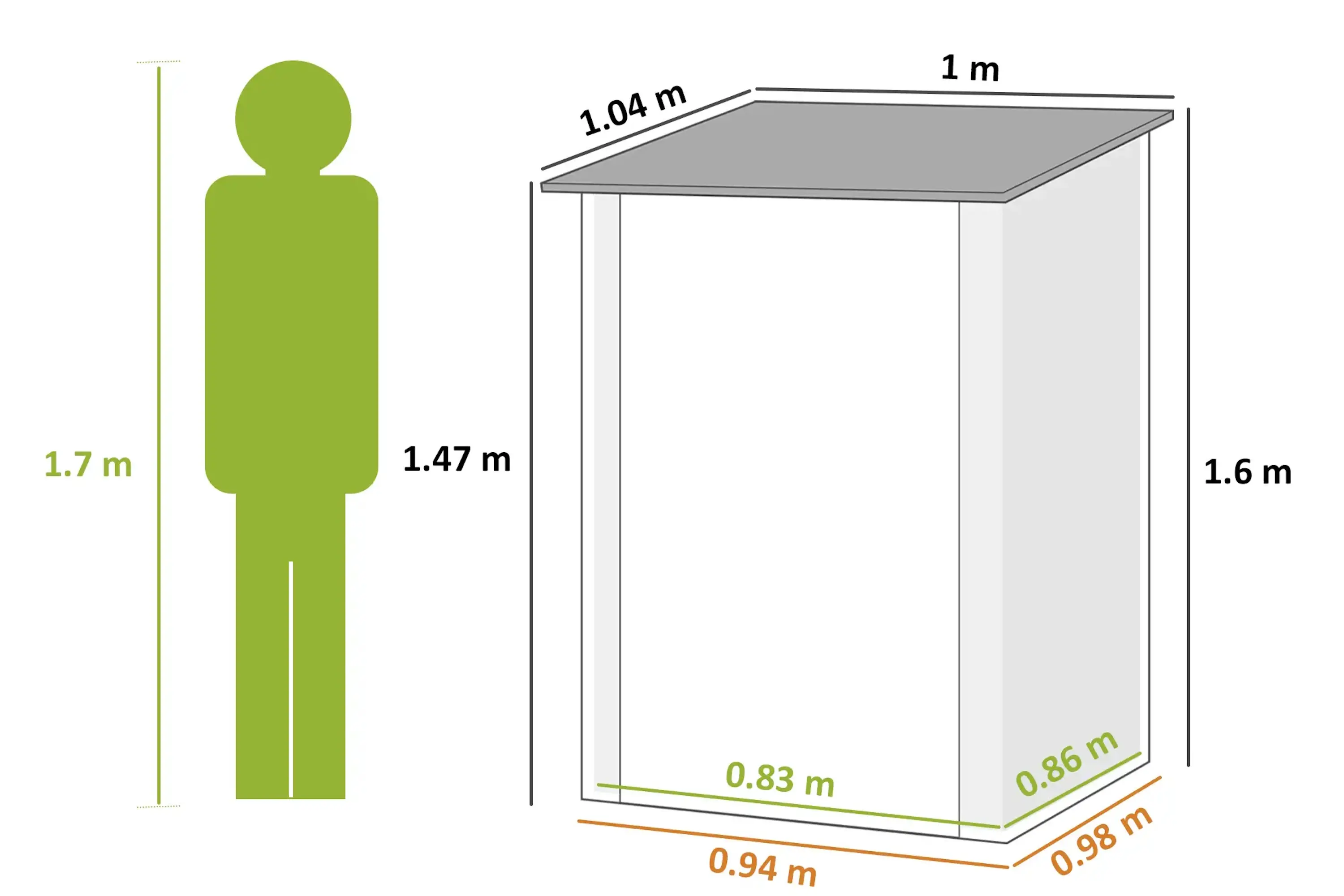 Casuta gradina Outsunny 845-530V02CG 100x104x160 (Dark Grey) - 5