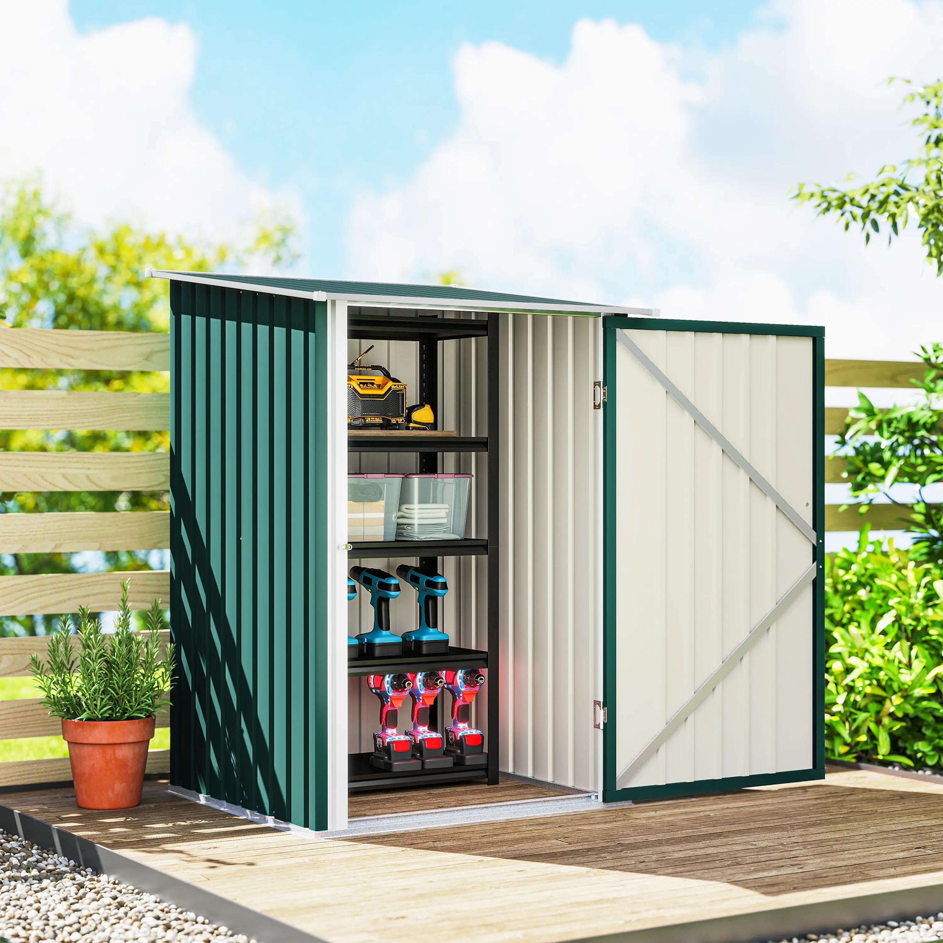 Сарай-хозблок Outsunny 845-530V02GN 100x104x160 (Green) - 4
