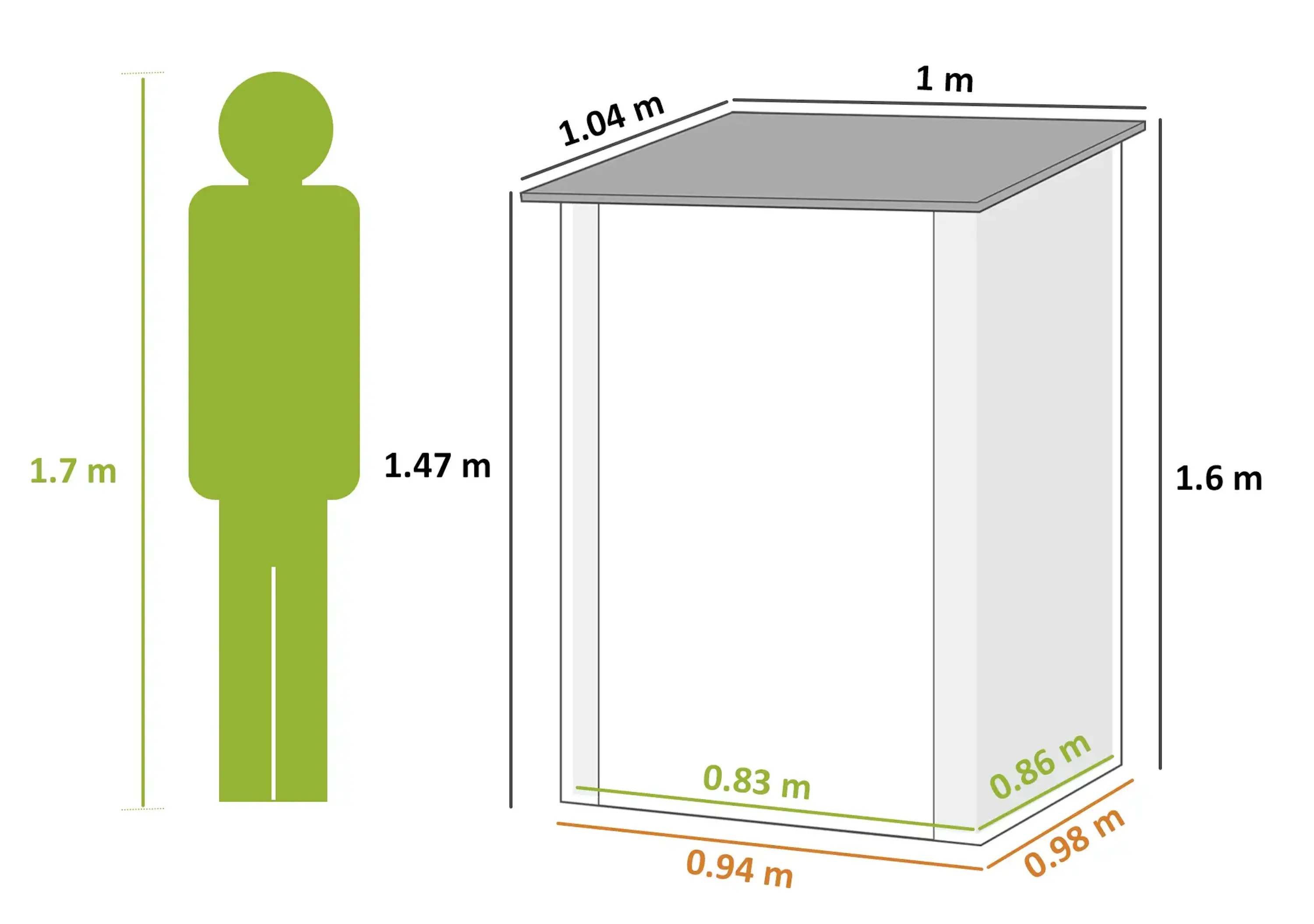 Casuta de gradina Outsunny 845-530V02GY 100x104x160 (Light Grey) - 6