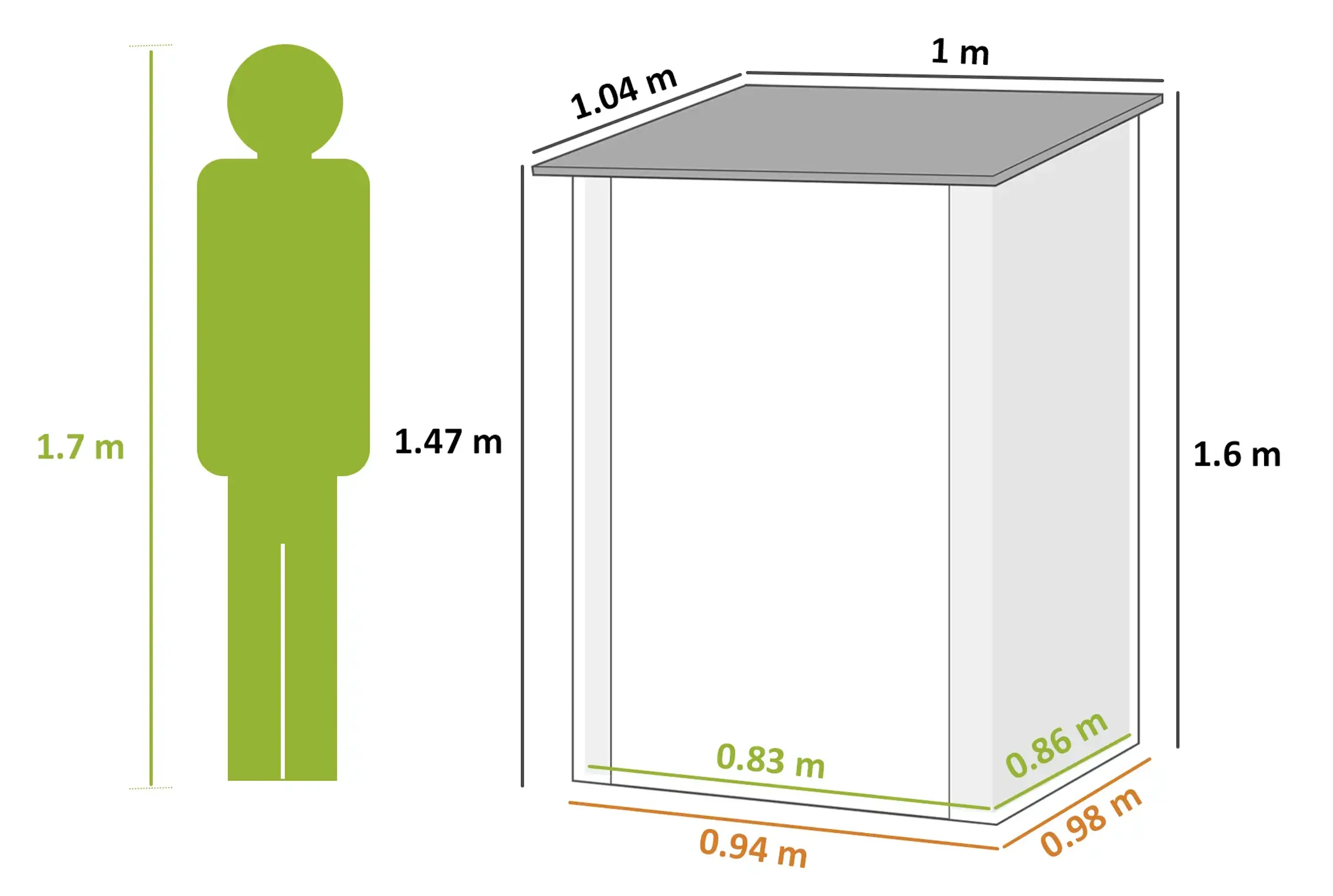 Casuta gradina Outsunny 845-530V02LG 100x104x160 (Light Grey) - 5