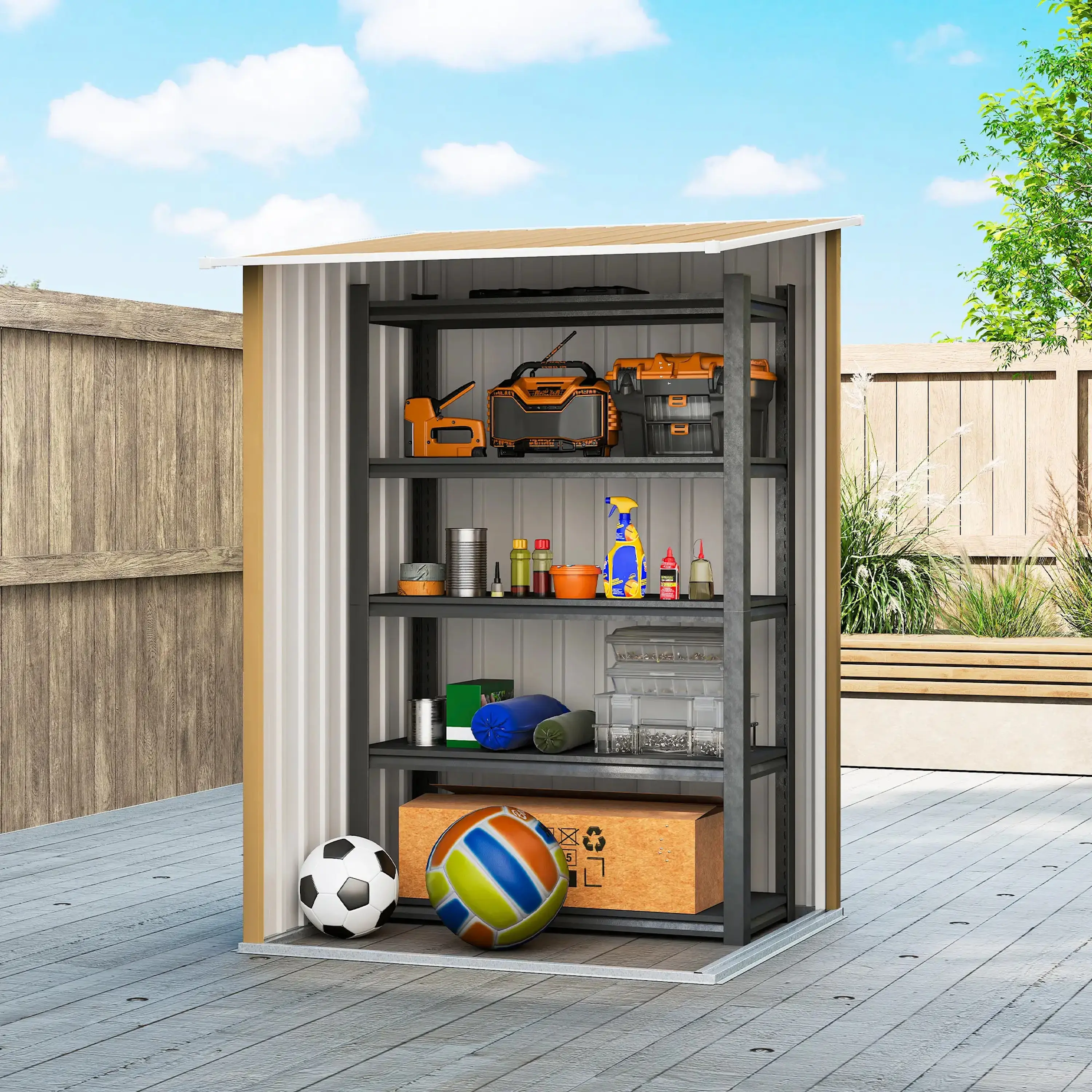 Casuta gradina Outsunny 845-530V02YL 100x104x160 (Yellow) - 4