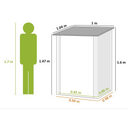 Сарай-хозблок Outsunny 845-530V03BN 100x104x160 (Brown/White) Thumb