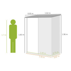 Сарай-хозблок Outsunny 845-532V00GN 161.5x94.5x196 (Green) Thumb