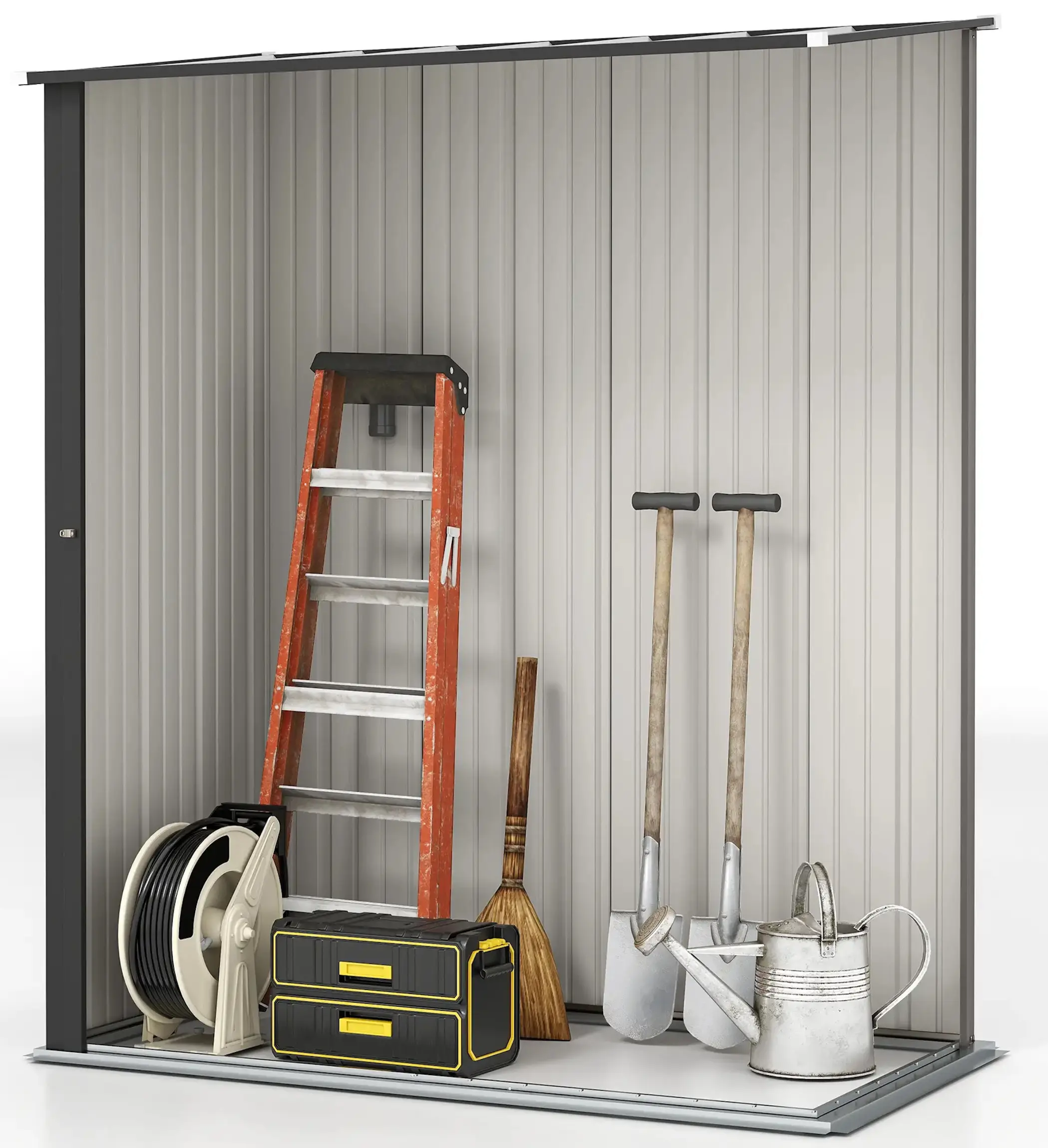 Casuta gradina Outsunny 845-532V00LG 161.5x94.5x196 (Light Grey) - 4