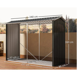 Сарай-хозблок Outsunny 845-835V00BK 240x 86x160cm (Black) Thumb