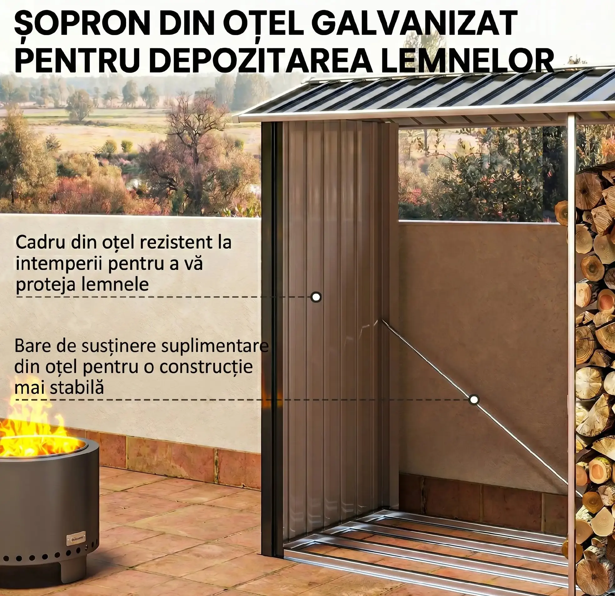 Сарай-хозблок Outsunny 845-835V00BK 240x 86x160cm (Black) - 6