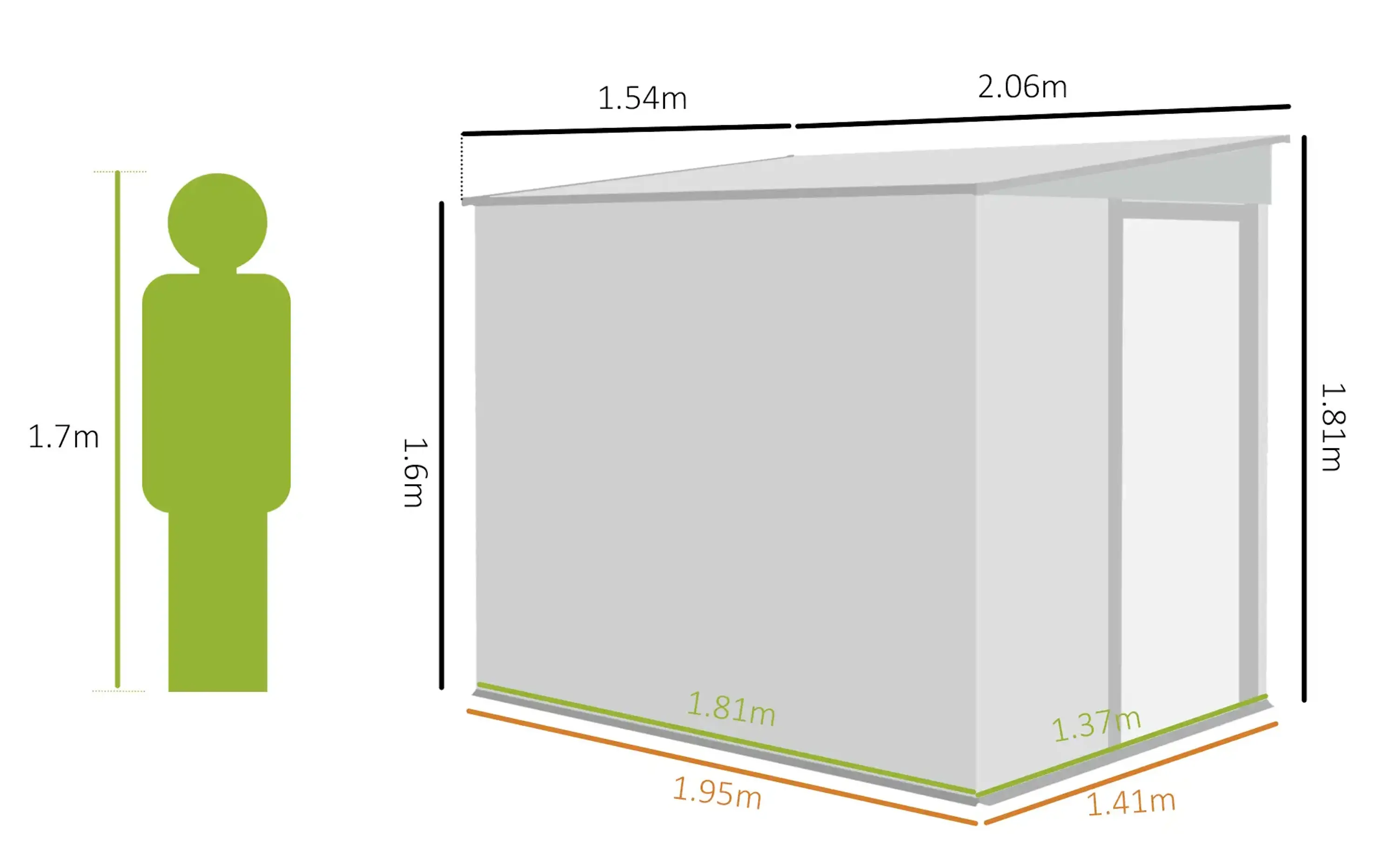 Сарай-хозблок Outsunny 845-983V00CG 154x206.5x160/181 (Dark Green) - 5