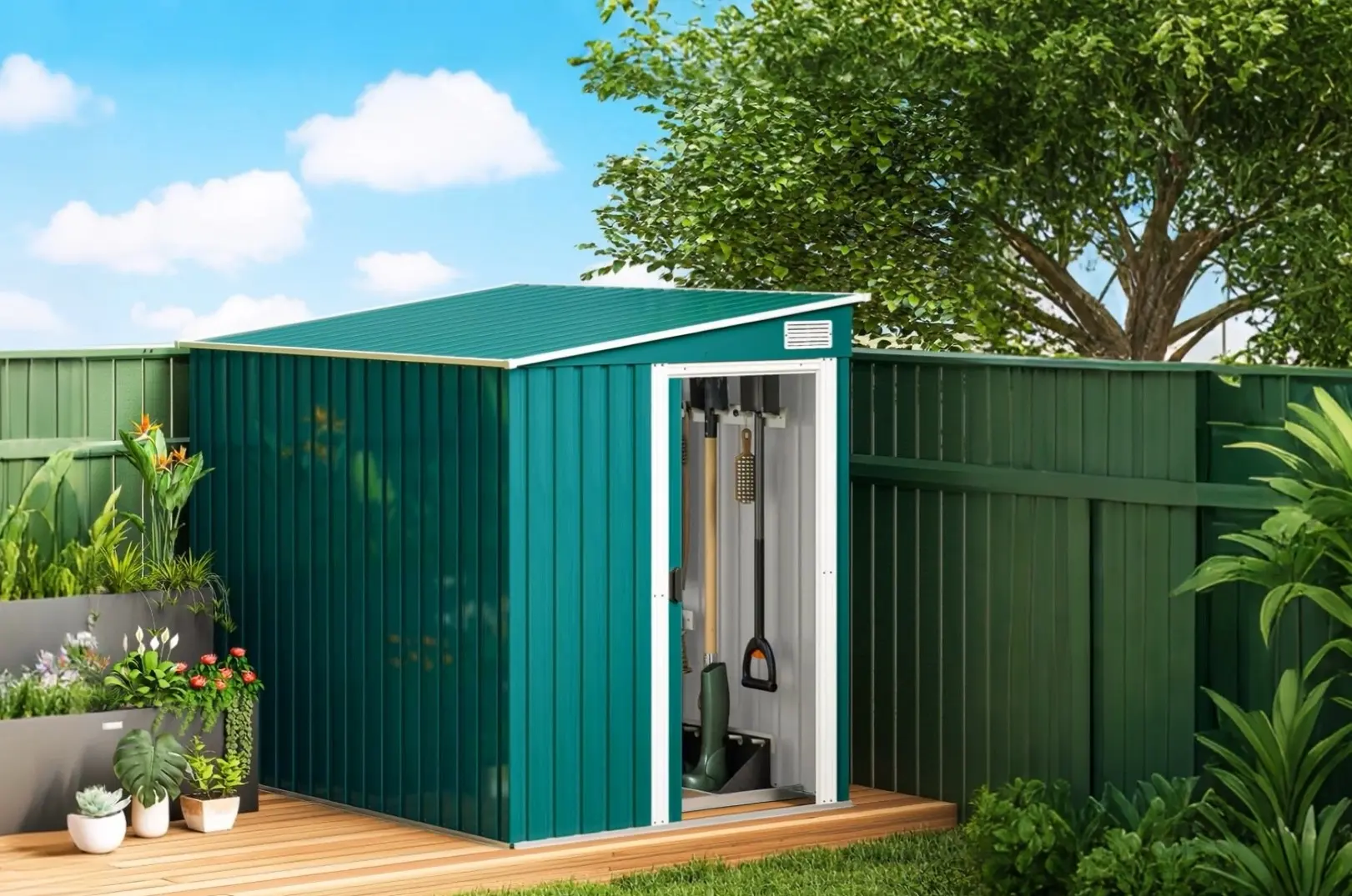 Casuta gradina Outsunny 845-983V00GN 154x206.5x1181 (Green) - 6