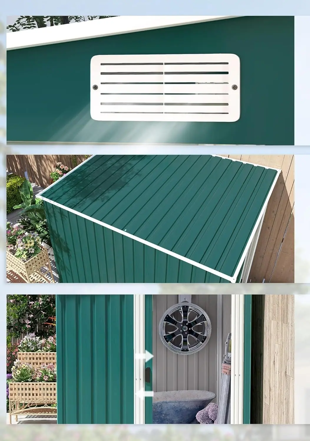 Casuta gradina Outsunny 845-983V00GN 154x206.5x1181 (Green) - 8