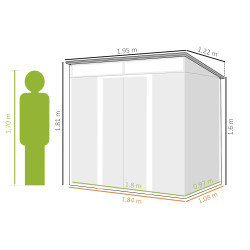 Сарай-хозблок Outsunny 84H-006V00LG 195x122x181.5 (Light Grey) Thumb