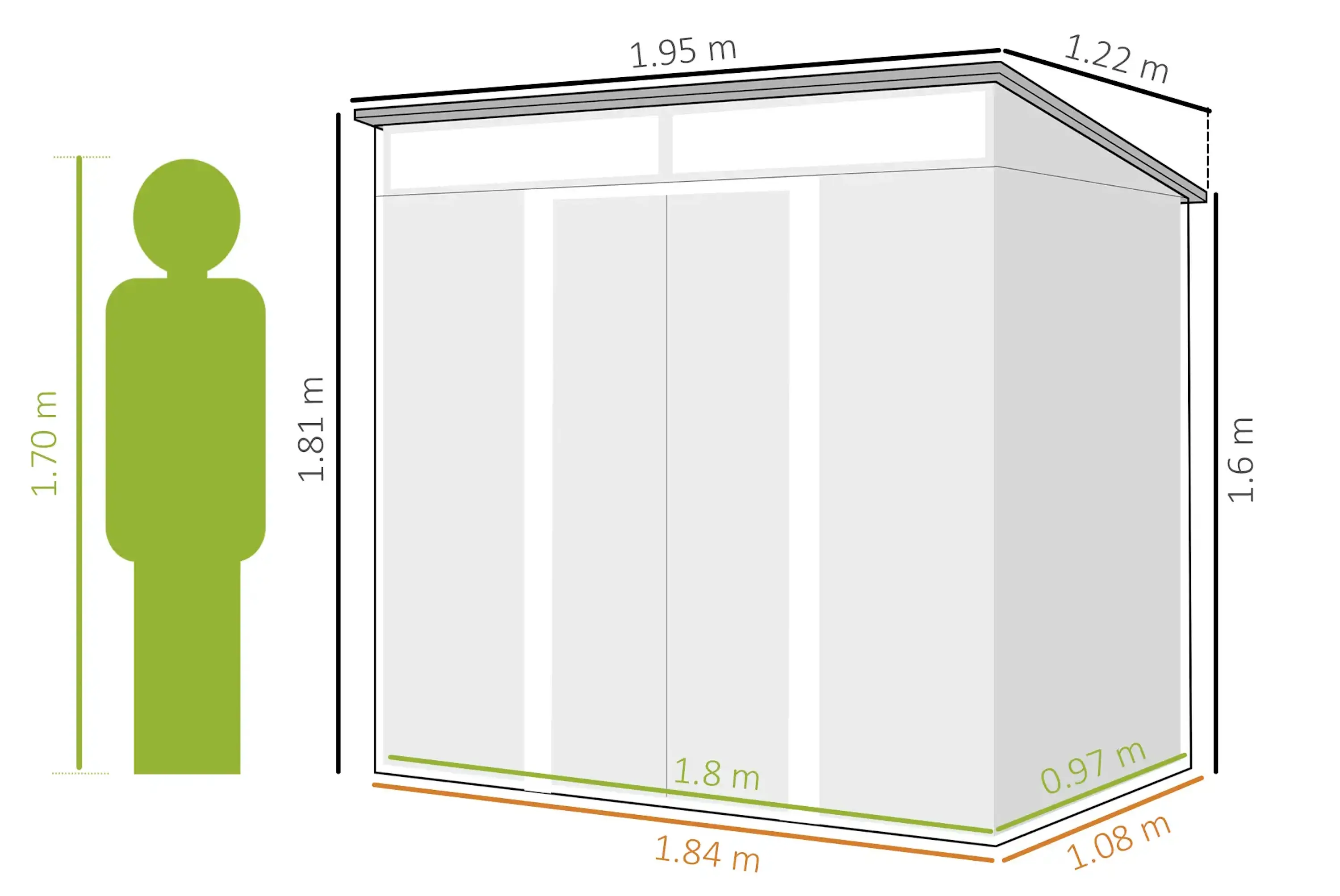 Сарай-хозблок Outsunny 84H-006V00LG 195x122x181.5 (Light Grey) - 4