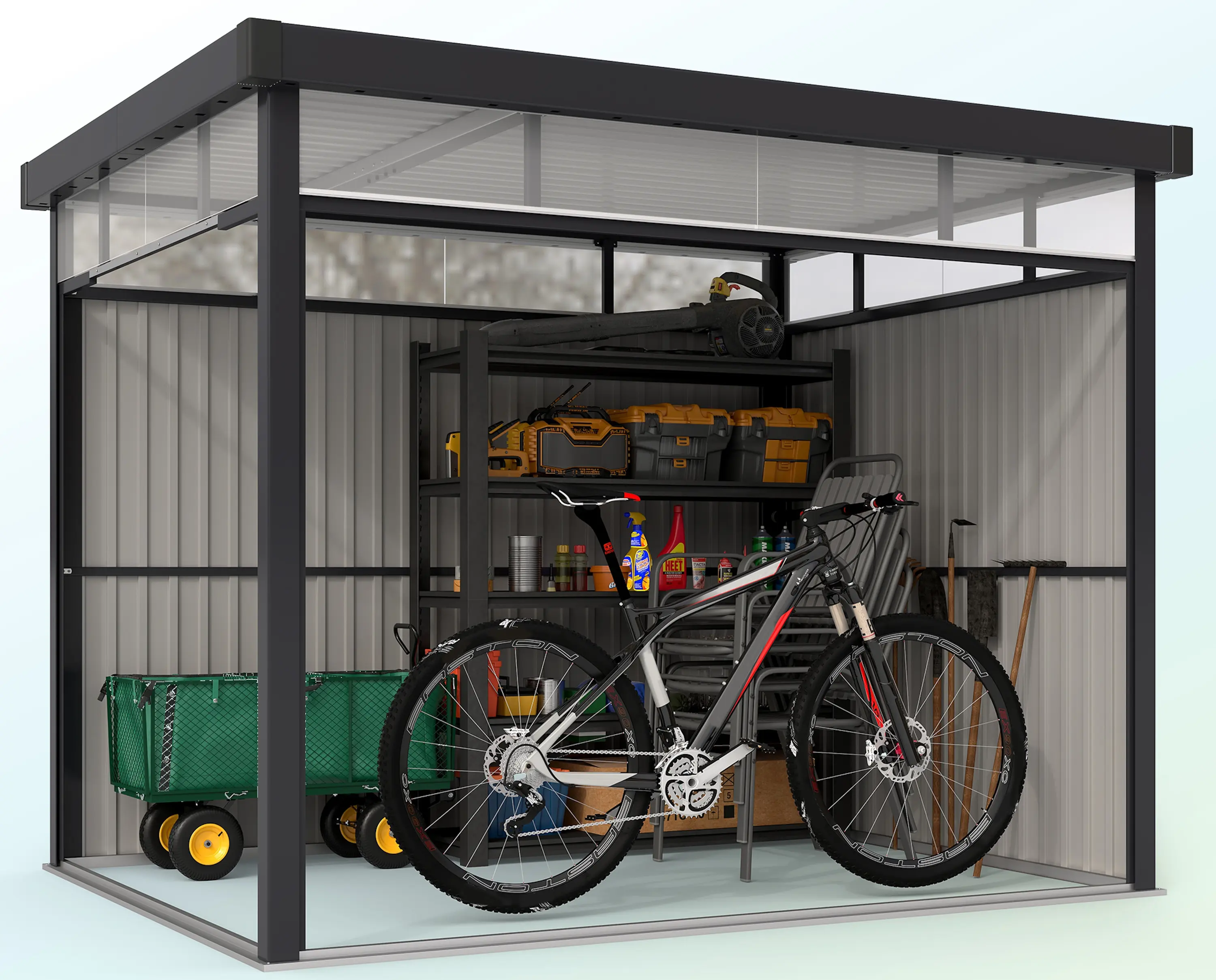 Сарай-хозблок Outsunny 84H-193V00CG 200x258x201 (Dark Grey) - 4