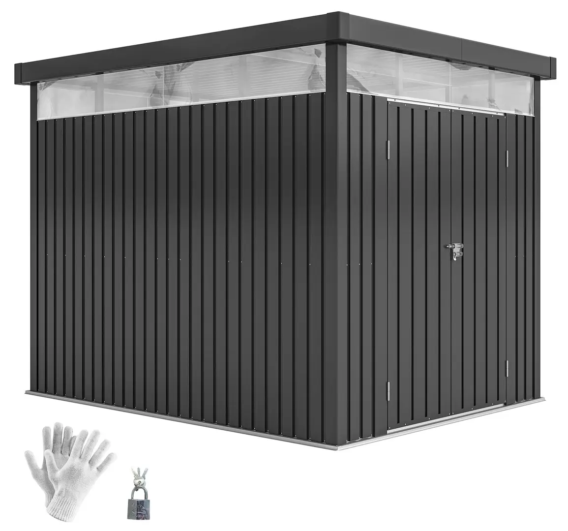 Сарай-хозблок Outsunny 84H-193V00CG 200x258x201 (Dark Grey)