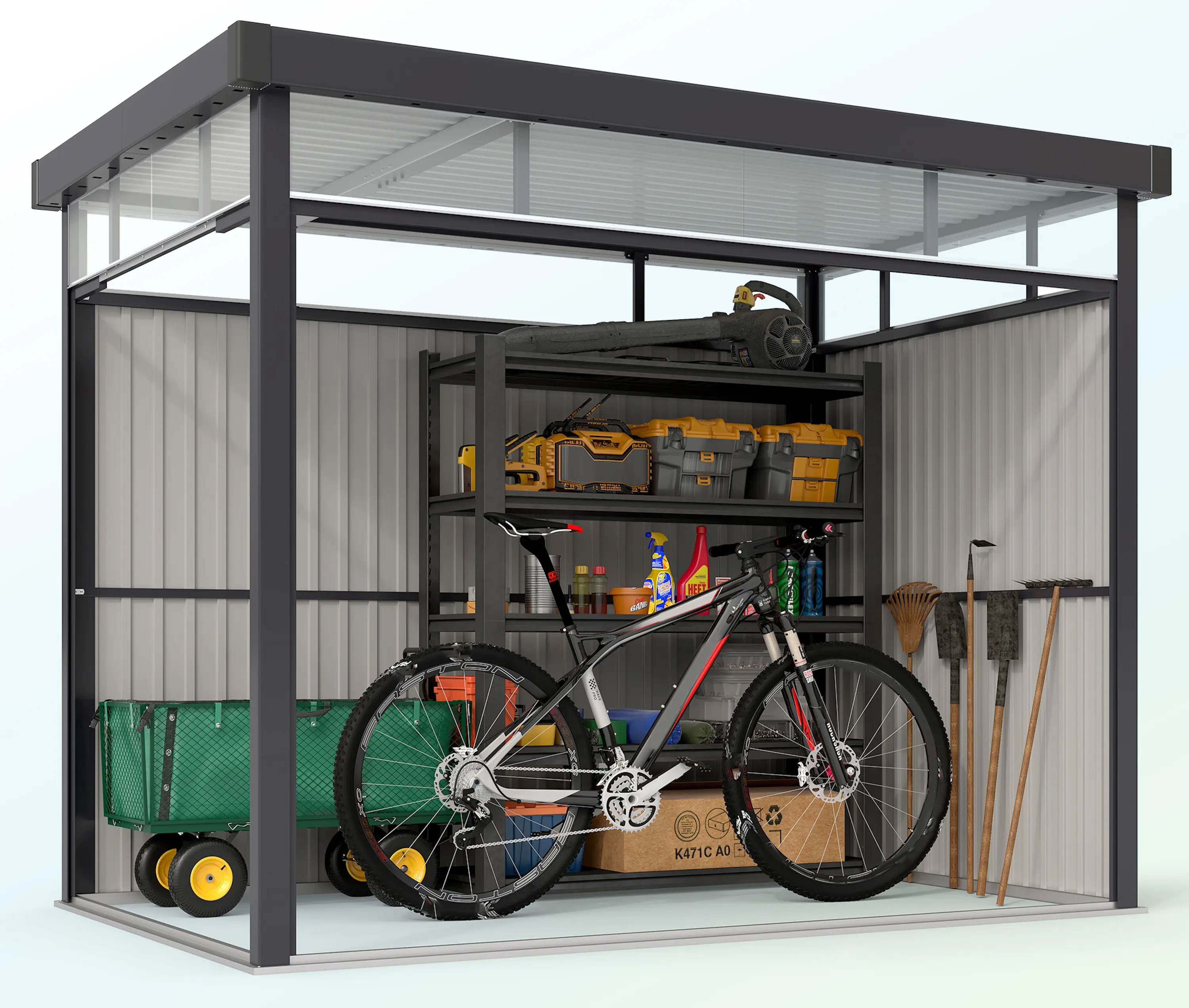 Сарай-хозблок Outsunny 84H-193V01CG 162x259x201 (Dark Grey) - 3