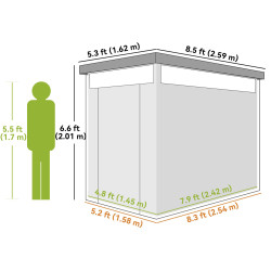 Сарай-хозблок Outsunny 84H-193V01CG 162x259x201 (Dark Grey) Thumb