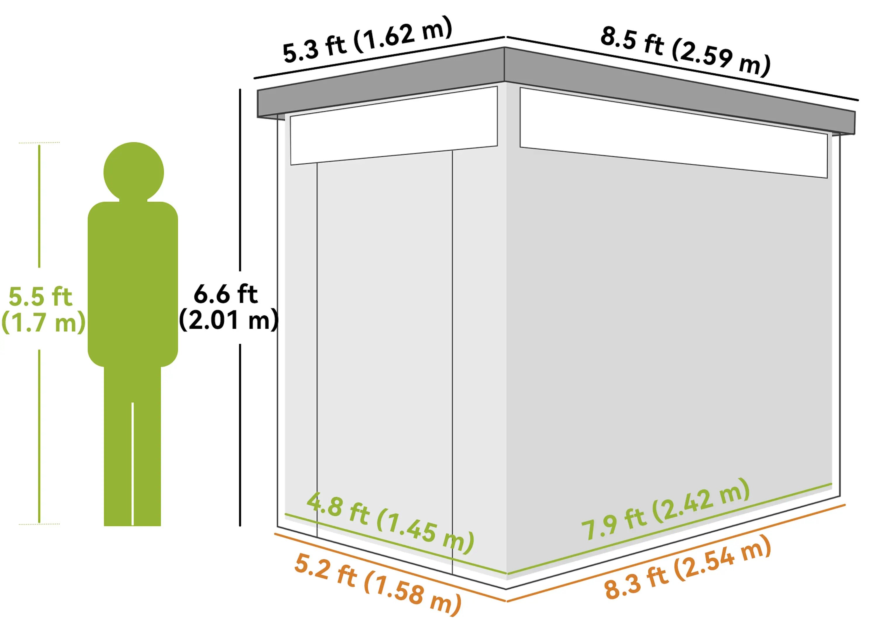 Сарай-хозблок Outsunny 84H-193V01CG 162x259x201 (Dark Grey) - 5