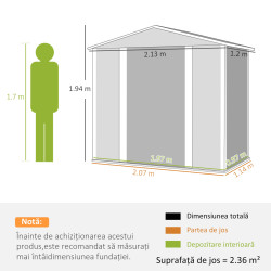 Сарай-хозблок Outsunny 84H-225V00CG 213x120x194 (Dark Grey) Thumb