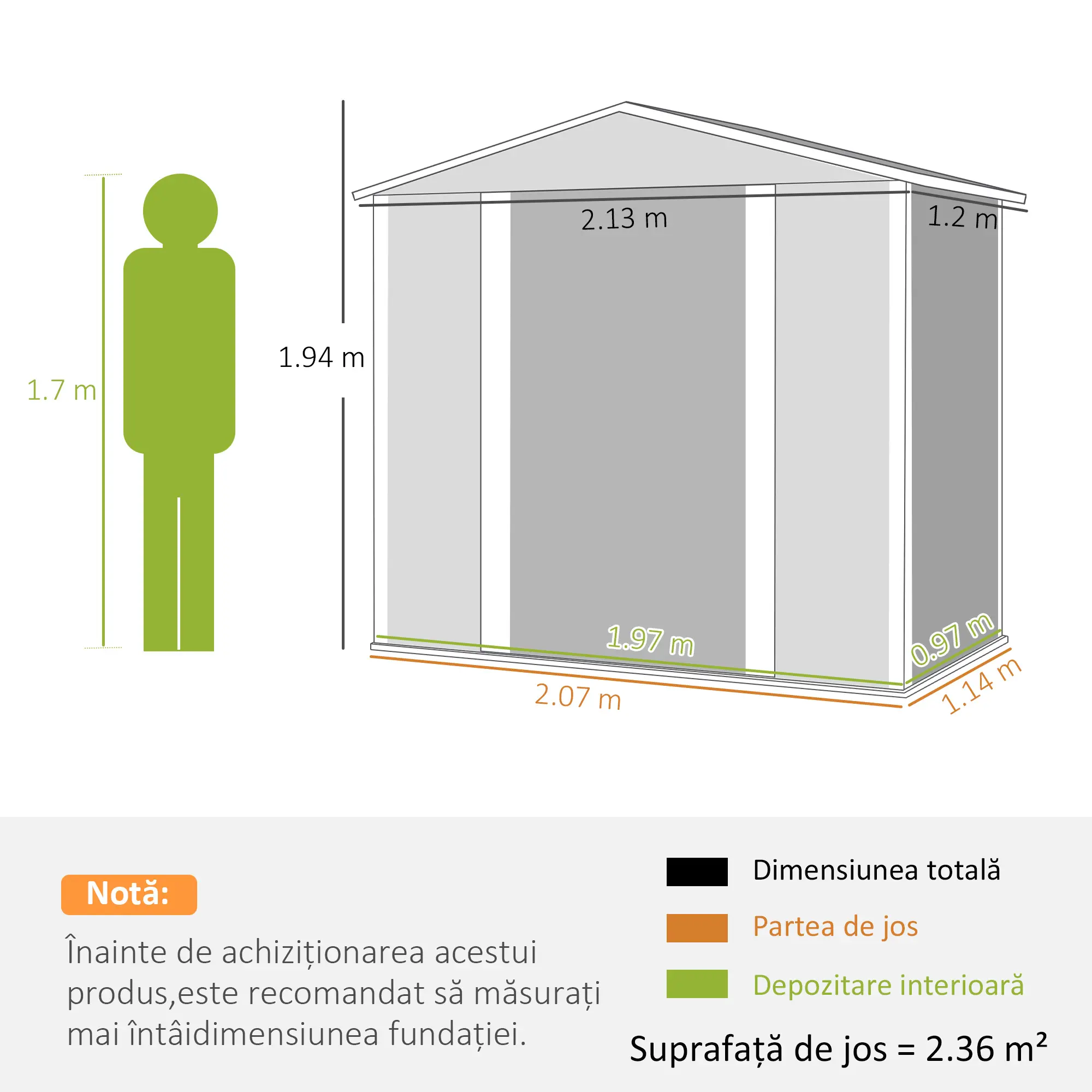 Сарай-хозблок Outsunny 84H-225V00CG 213x120x194 (Dark Grey) - 5