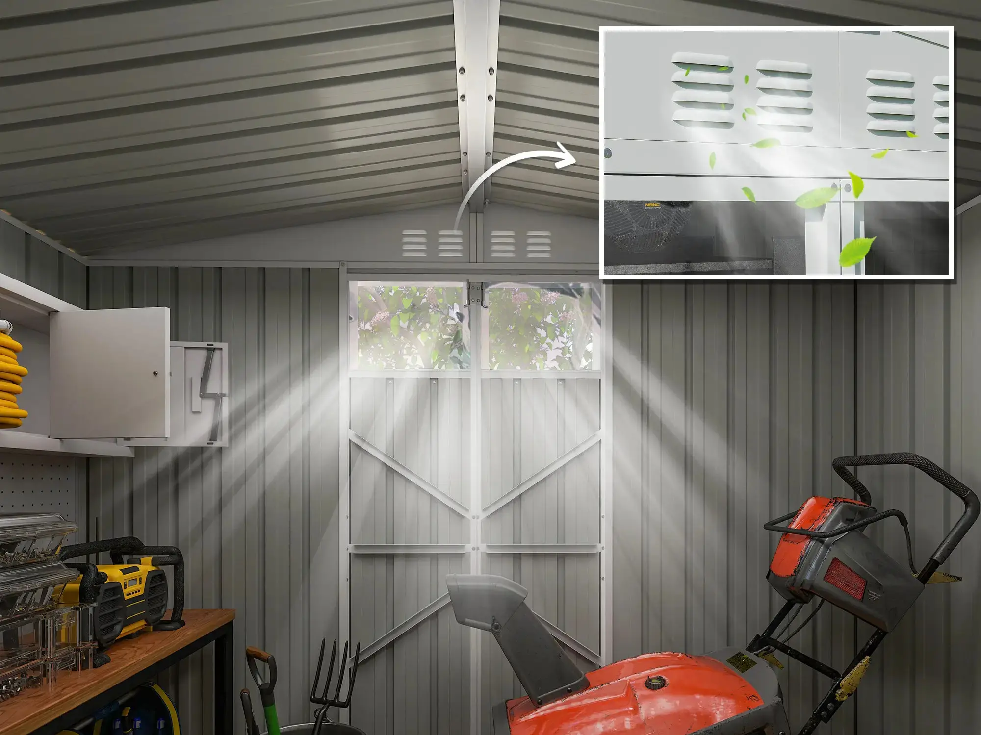 Casuta gradina Outsunny 84H-357V00CG 246x117x180 (Dark Grey) - 4